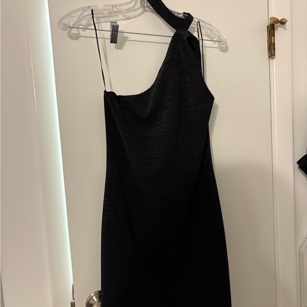 Elegant One Shoulder Black Dress